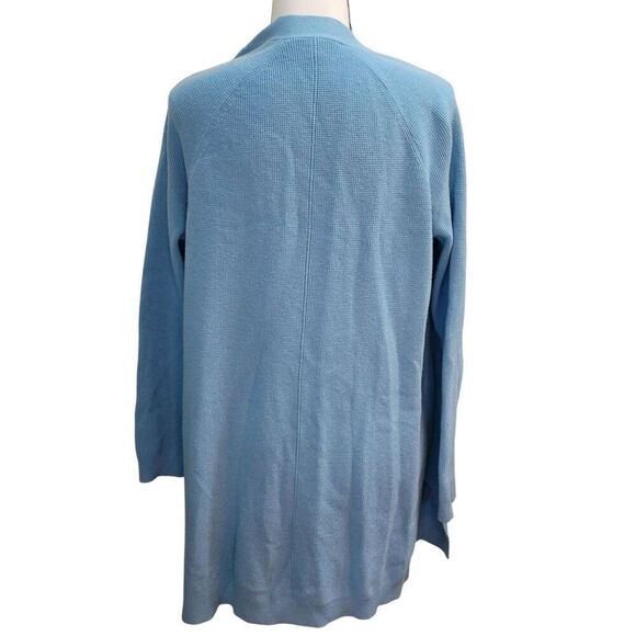 Cyrus Sz L Open Front Waffle Knit Cardigan Lt Blue - Picture 3 of 5